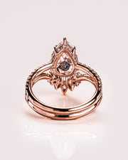 3.09 CT Pear Cut Moissanite Solitaire Bridal Ring Set - Barbara Maison 