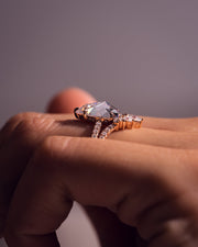 3.09 CT Pear Cut Moissanite Solitaire Bridal Ring Set - Barbara Maison 