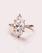 2.48 CT Marquise Cut Solitaire Moissanite Engagement Ring With Hidden Halo Setting - Barbara Maison 