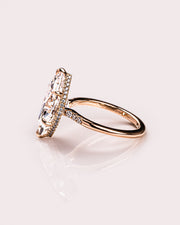 2.48 CT Marquise Cut Solitaire Moissanite Engagement Ring With Hidden Halo Setting - Barbara Maison 