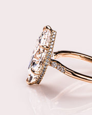2.48 CT Marquise Cut Solitaire Moissanite Engagement Ring With Hidden Halo Setting - Barbara Maison 
