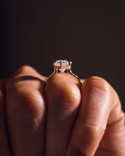 2.48 CT Marquise Cut Solitaire Moissanite Engagement Ring With Hidden Halo Setting - Barbara Maison 