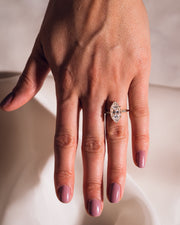 2.48 CT Marquise Cut Solitaire Moissanite Engagement Ring With Hidden Halo Setting - Barbara Maison 