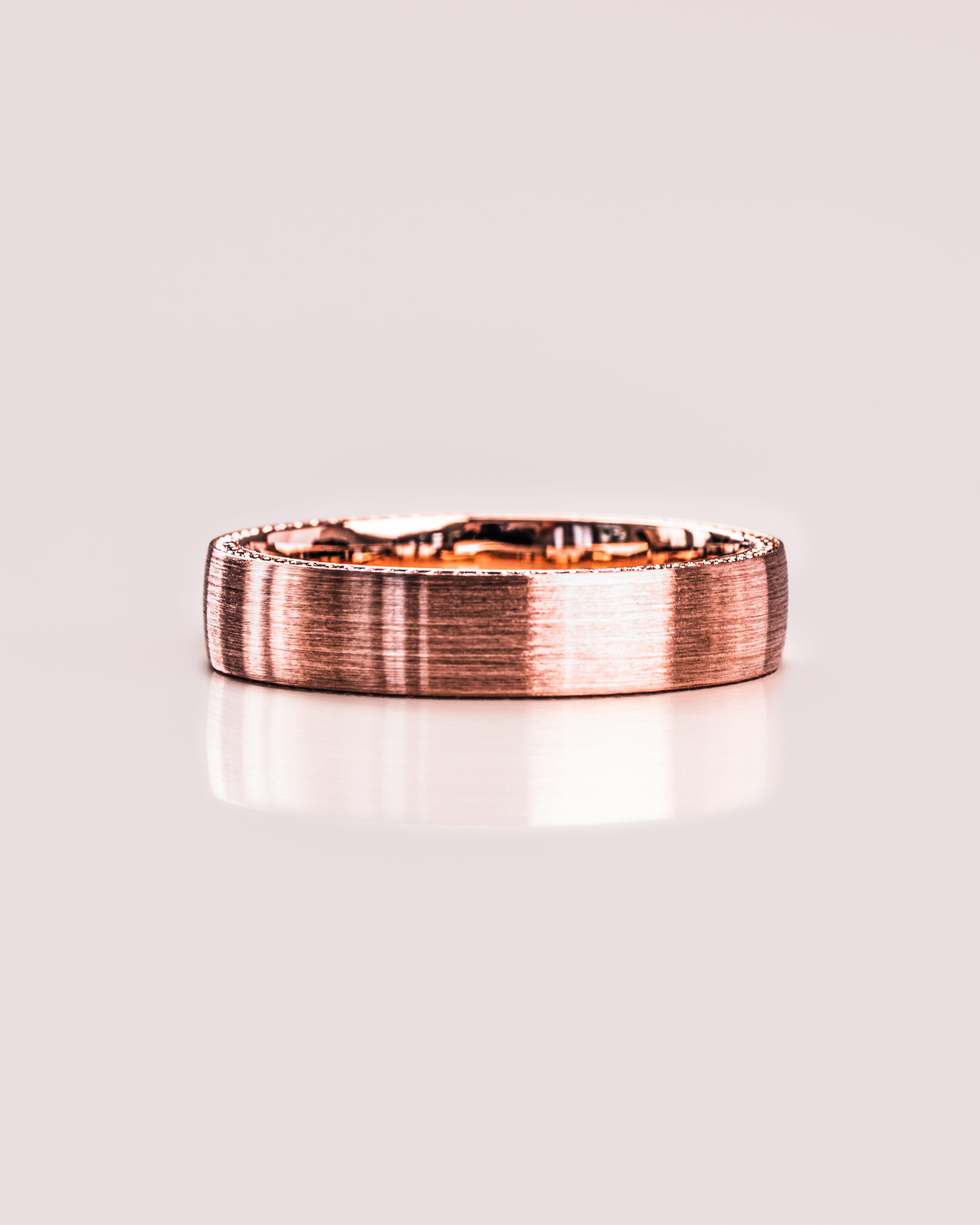 Classic Brushed-Finish Rose Gold Men's Band - Barbara Maison 