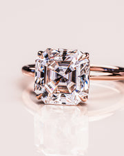 3.2 CT Asscher Solitaire Moissanite Engagement Ring - Barbara Maison 