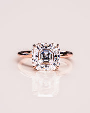 3.2 CT Asscher Solitaire Moissanite Engagement Ring - Barbara Maison 