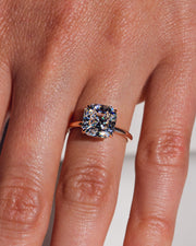 3.2 CT Asscher Solitaire Moissanite Engagement Ring - Barbara Maison 