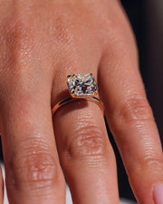 3.2 CT Asscher Solitaire Moissanite Engagement Ring - Barbara Maison 