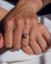 3.2 CT Asscher Solitaire Moissanite Engagement Ring - Barbara Maison 