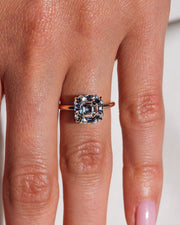 3.2 CT Asscher Solitaire Moissanite Engagement Ring - Barbara Maison 