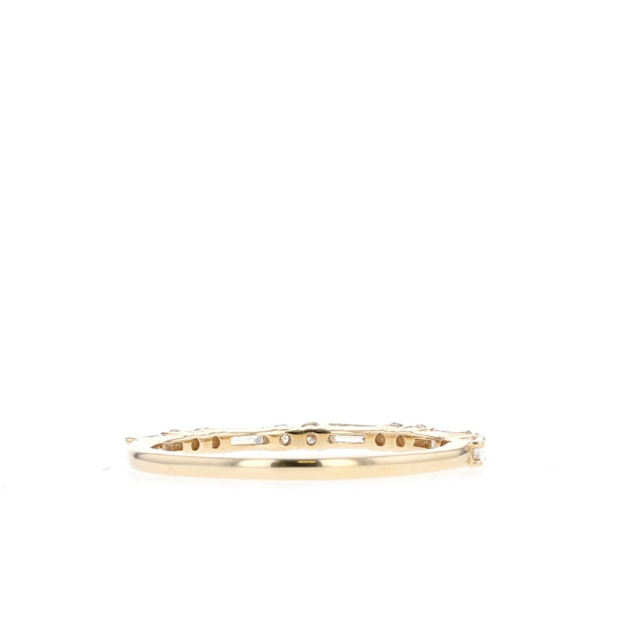 0.37 TCW Round & Baguette Alternative Moissanite Wedding Band - Barbara Maison 