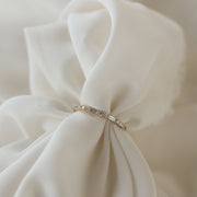 0.37 TCW Round & Baguette Alternative Moissanite Wedding Band - Barbara Maison 