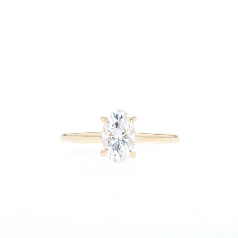 1.33 CT-5.18 CT Oval Cut Solitaire Moissanite Engagement Ring - Barbara Maison 