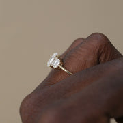 1.91 CT Oval Three Stone Style Moissanite Engagement Ring - Barbara Maison 