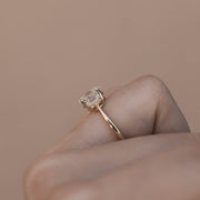 1.91 CT Oval Three Stone Style Moissanite Engagement Ring - Barbara Maison 