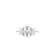 1.91 CT Oval Three Stone Style Moissanite Engagement Ring - Barbara Maison 