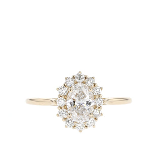 0.84 CT-1.91 CT Oval Halo Moissanite Engagement Ring - Barbara Maison 