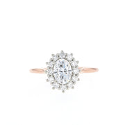 0.84 CT-1.91 CT Oval Cut Halo Moissanite Engagement Ring - Barbara Maison 