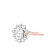 0.84 CT-1.91 CT Oval Cut Halo Moissanite Engagement Ring - Barbara Maison 