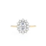 0.84 CT-1.91 CT Oval Cut Halo Moissanite Engagement Ring - Barbara Maison 