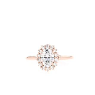 0.84 CT-1.91 CT Oval Halo Moissanite Engagement Ring - Barbara Maison 