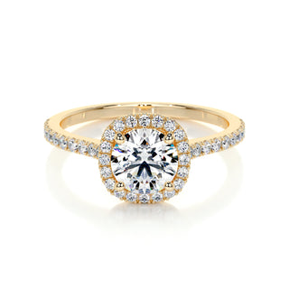 1.0 CT Round Halo CVD E/VS2 Diamond Engagement Ring - Barbara Maison 