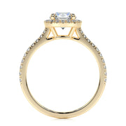 1.0 CT Round Halo CVD E/VS2 Diamond Engagement Ring - Barbara Maison 