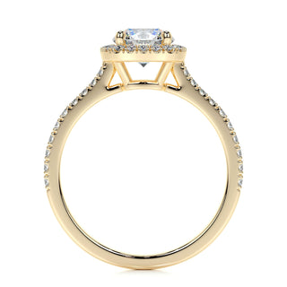 1.0 CT Round Halo CVD E/VS2 Diamond Engagement Ring - Barbara Maison 