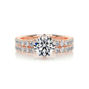 1.50 CT Round Solitaire CVD F/VS Diamond Bridal Ring Set - Barbara Maison 