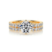 1.50 CT Round Solitaire CVD F/VS Diamond Bridal Ring Set - Barbara Maison 