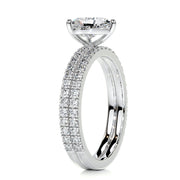 1.0 CT Heart Solitaire CVD F/VS Diamond Bridal Ring Set - Barbara Maison 
