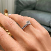 1.0 CT Heart Solitaire CVD F/VS Diamond Bridal Ring Set - Barbara Maison 