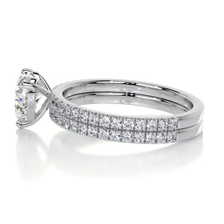 1.0 CT Heart Solitaire CVD F/VS Diamond Bridal Ring Set - Barbara Maison 