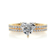 1.0 CT Heart Solitaire CVD F/VS Diamond Bridal Ring Set - Barbara Maison 