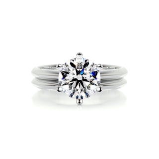 1.0 CT Round Solitaire CVD F/VS Diamond Bridal Ring Set - Barbara Maison 