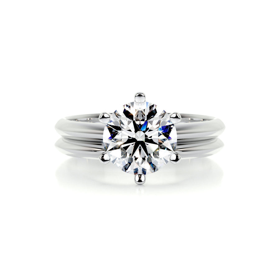 1.0 CT Round Solitaire CVD F/VS Diamond Bridal Ring Set - Barbara Maison 