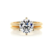 1.0 CT Round Solitaire CVD F/VS Diamond Bridal Ring Set - Barbara Maison 