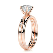 1.50 CT Round Solitaire CVD F/VS Diamond Bridal Ring Set - Barbara Maison 