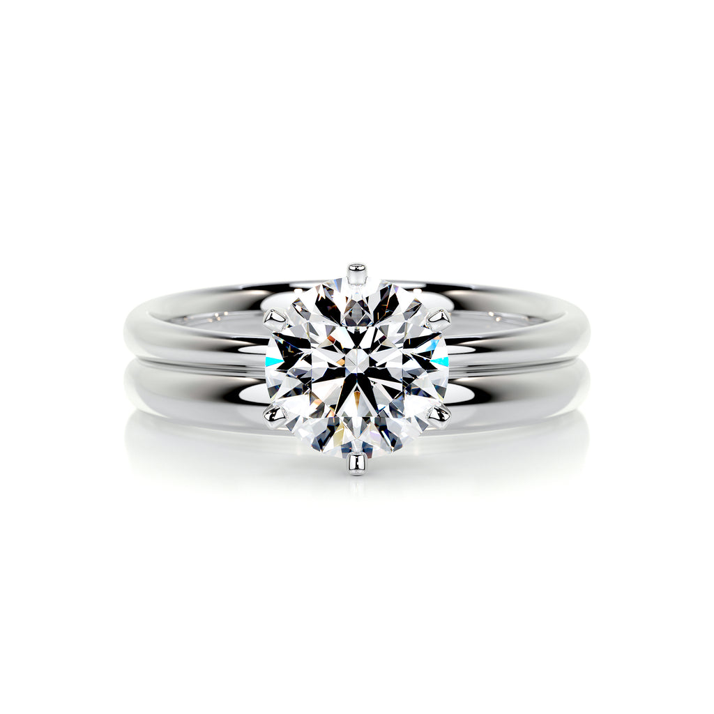 1.50 CT Round Solitaire CVD F/VS Diamond Bridal Ring Set - Barbara Maison 
