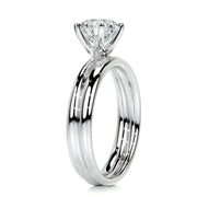 1.50 CT Round Solitaire CVD F/VS Diamond Bridal Ring Set - Barbara Maison 