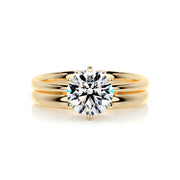 1.50 CT Round Solitaire CVD F/VS Diamond Bridal Ring Set - Barbara Maison 