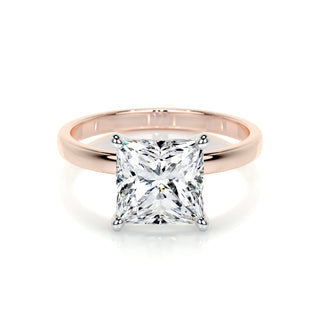 3.0 CT Princess Solitaire CVD F/VS2 Diamond Engagement Ring - Barbara Maison 