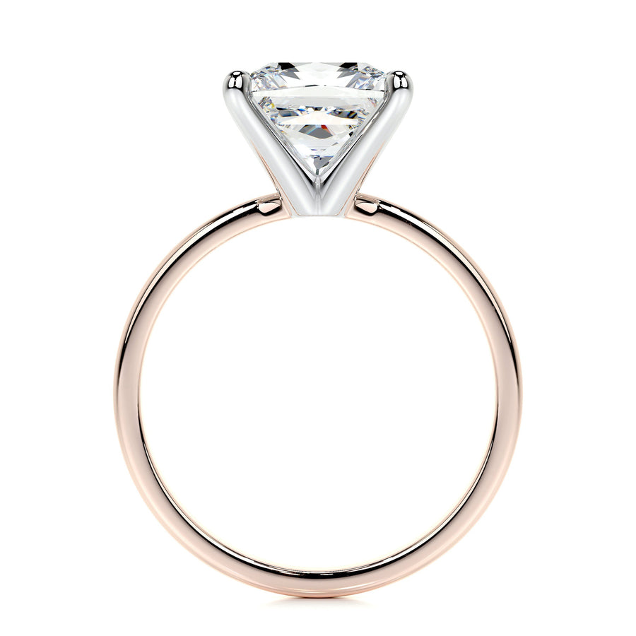 3.0 CT Princess Solitaire CVD F/VS2 Diamond Engagement Ring - Barbara Maison 