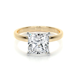 3.0 CT Princess Solitaire CVD F/VS2 Diamond Engagement Ring - Barbara Maison 