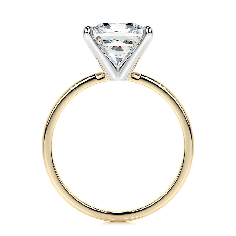 3.0 CT Princess Solitaire CVD F/VS2 Diamond Engagement Ring - Barbara Maison 
