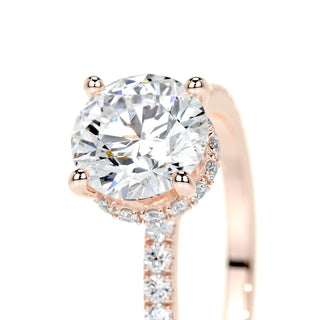 1.50 CT Round Hidden Halo CVD E/VS2 Diamond Engagement Ring - Barbara Maison 