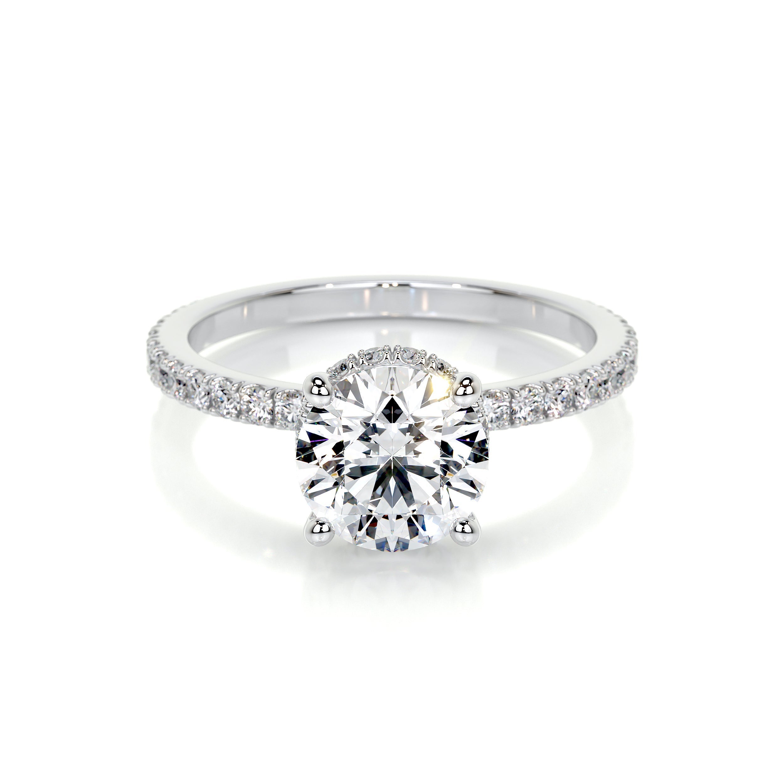 1.50 CT Round Hidden Halo CVD E/VS2 Diamond Engagement Ring - Barbara Maison 