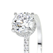 1.50 CT Round Hidden Halo CVD E/VS2 Diamond Engagement Ring - Barbara Maison 