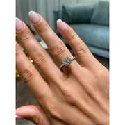 1.50 CT Round Hidden Halo CVD E/VS2 Diamond Engagement Ring - Barbara Maison 