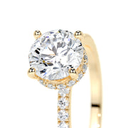 1.50 CT Round Hidden Halo CVD E/VS2 Diamond Engagement Ring - Barbara Maison 